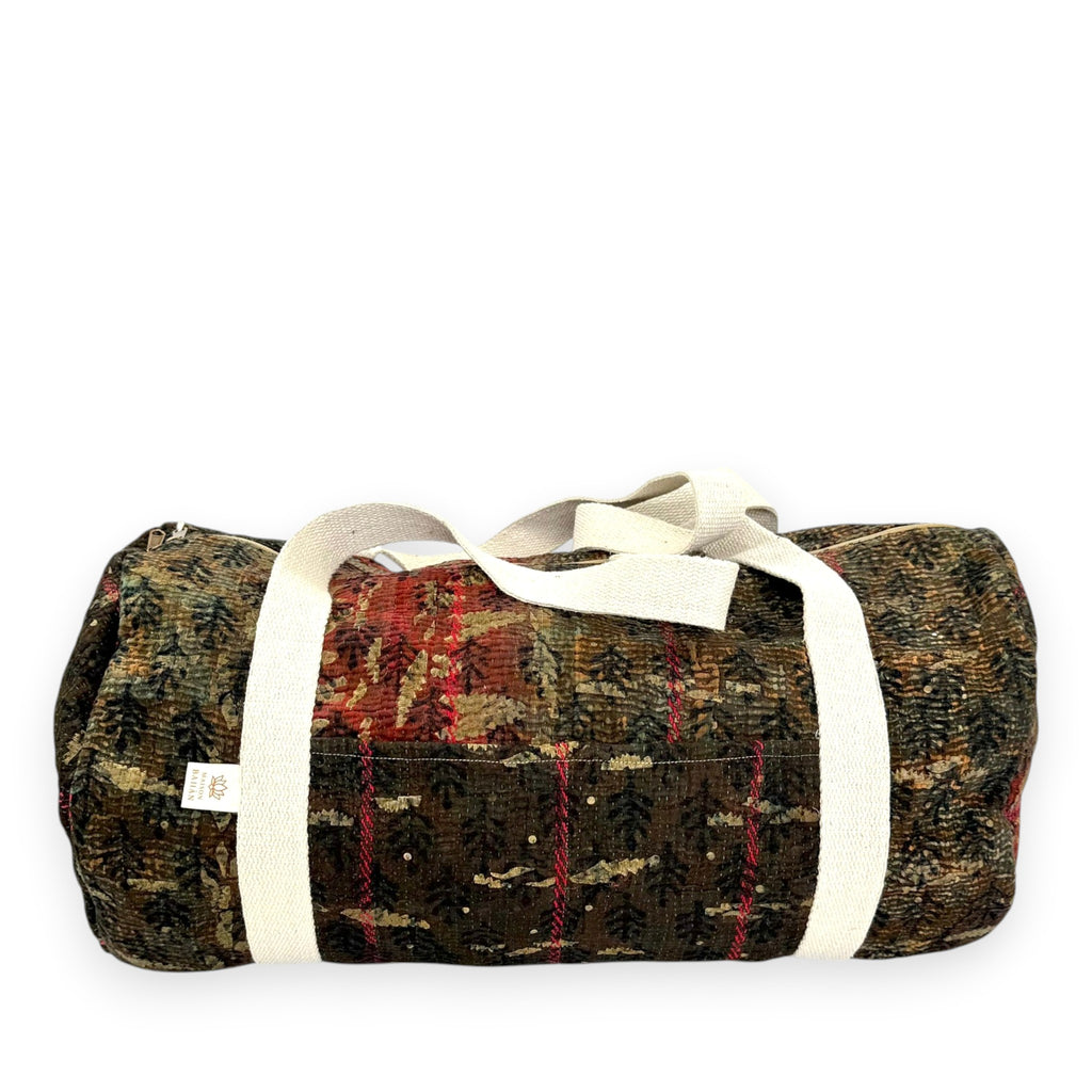 Sac week-end femme Kantha Bagru en coton artisanal vintage sac de voyage bohème Maison Bahan