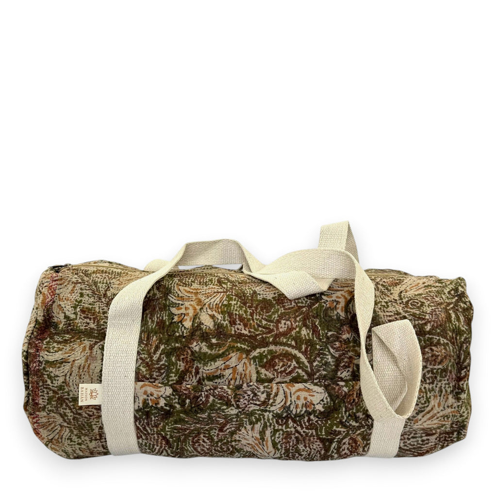 Sac week-end femme Kantha Bagru en coton artisanal vintage sac de voyage bohème Maison Bahan