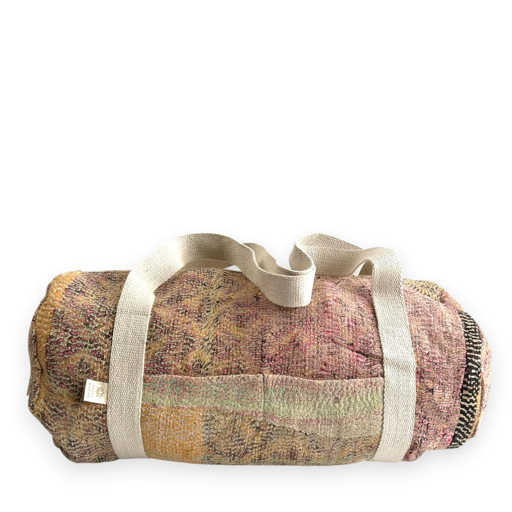 Sac week-end femme Kantha Bagru en coton artisanal vintage sac de voyage bohème Maison Bahan