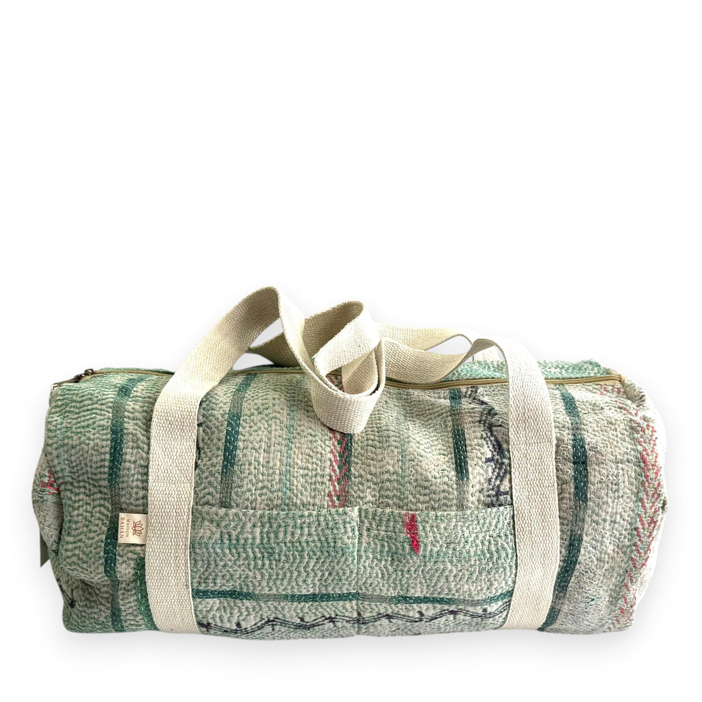Sac week-end femme Kantha Bagru en coton artisanal vintage sac de voyage bohème Maison Bahan