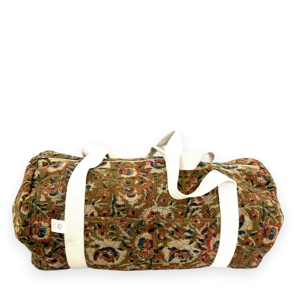 Sac week-end femme Kantha Bagru en coton artisanal vintage sac de voyage bohème Maison Bahan
