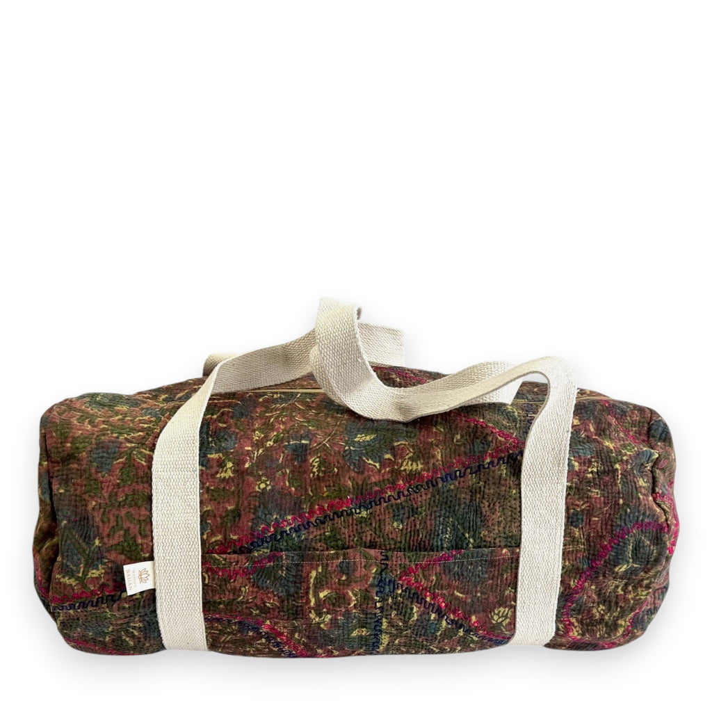 Sac week-end femme Kantha Bagru en coton artisanal vintage sac de voyage bohème Maison Bahan