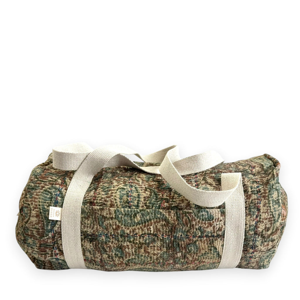 Sac week-end femme Kantha Bagru en coton artisanal vintage sac de voyage bohème Maison Bahan