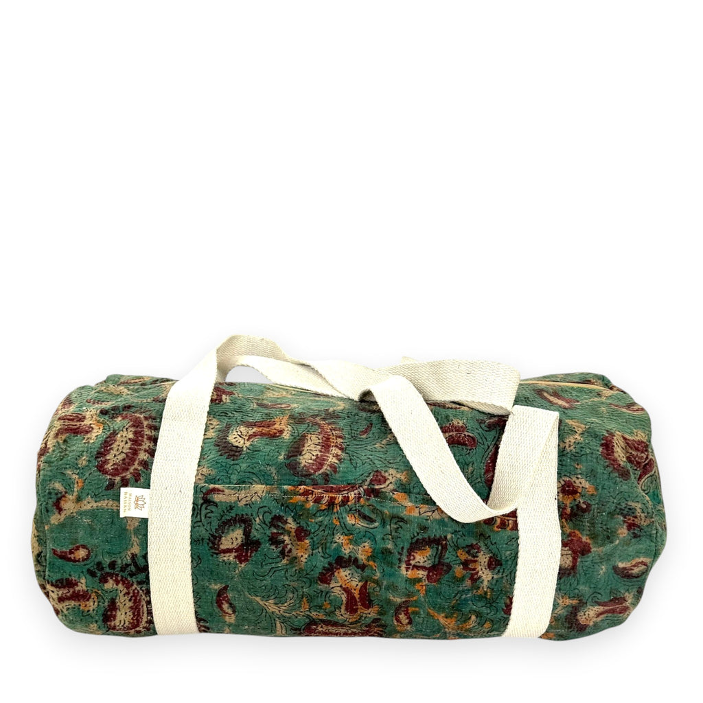 Sac week-end femme Kantha Bagru en coton artisanal vintage sac de voyage bohème Maison Bahan