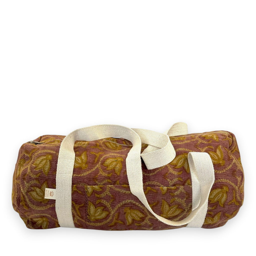 Sac week-end femme Kantha Bagru en coton artisanal vintage sac de voyage bohème Maison Bahan