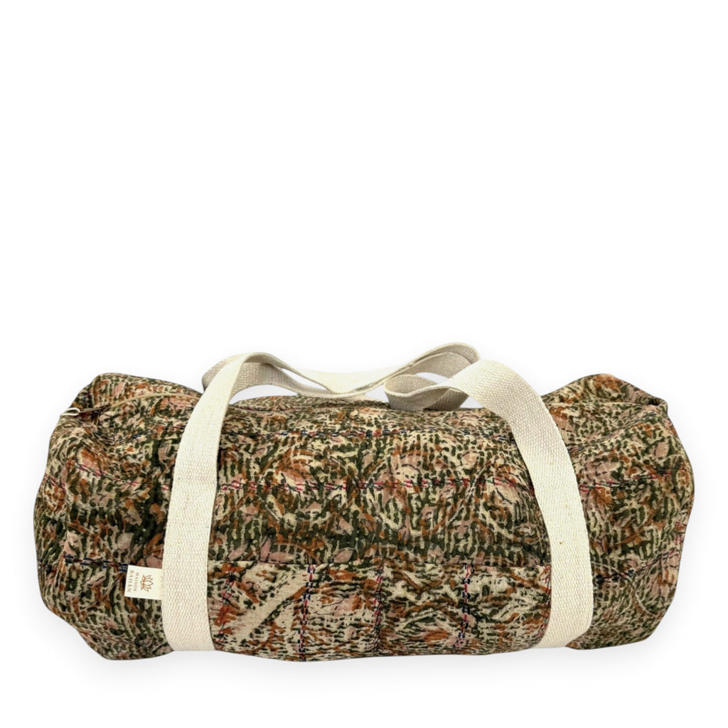 Sac week-end femme Kantha Bagru en coton artisanal vintage sac de voyage bohème Maison Bahan
