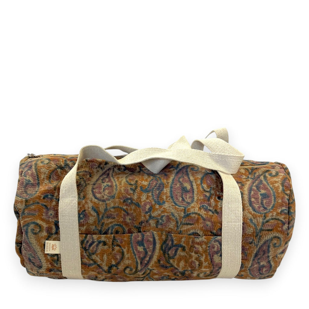 Sac week-end femme Kantha Bagru en coton artisanal vintage sac de voyage bohème Maison Bahan