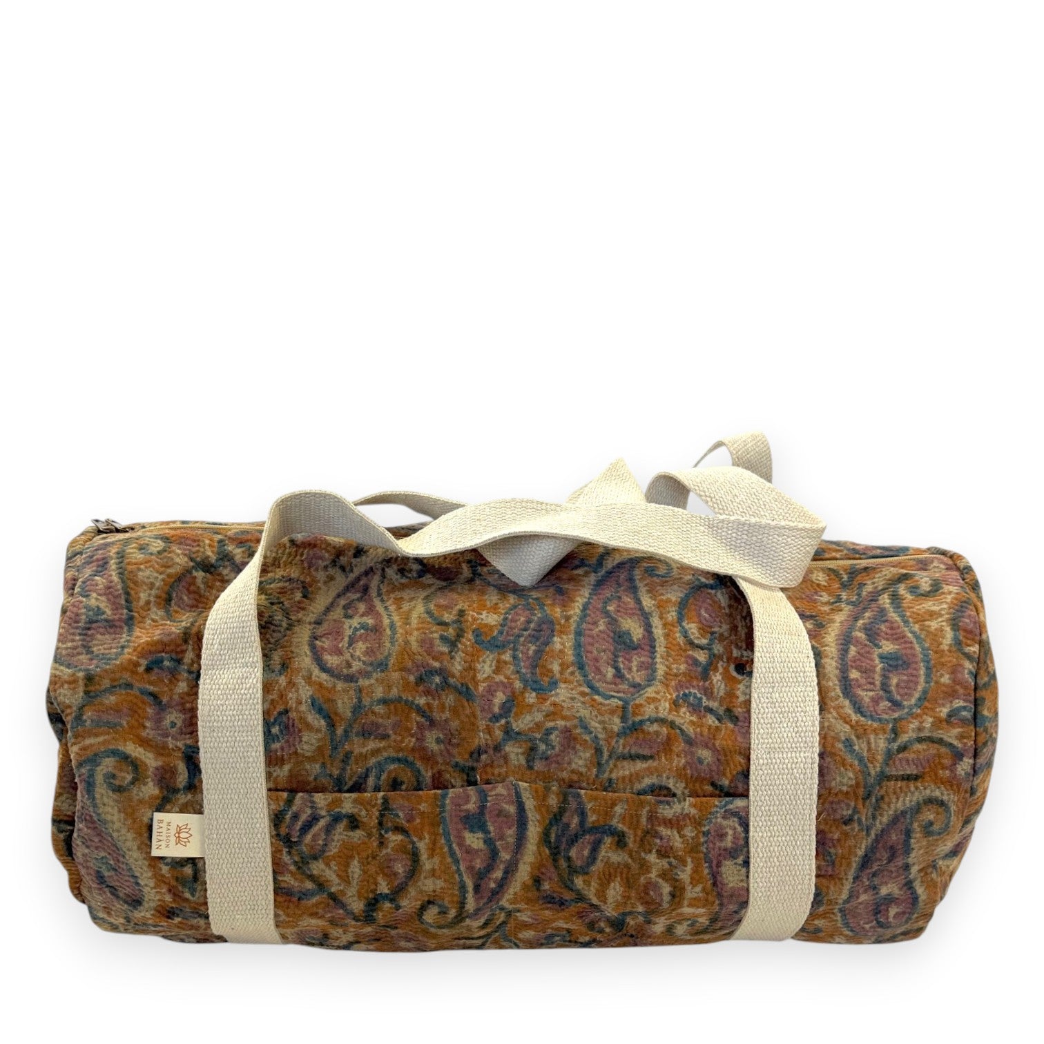 Sac week-end femme Kantha Bagru en coton artisanal vintage sac de voyage bohème Maison Bahan