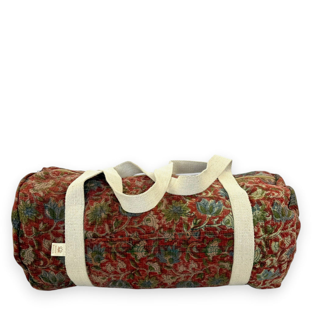 Sac week-end femme Kantha Bagru en coton artisanal vintage sac de voyage bohème Maison Bahan