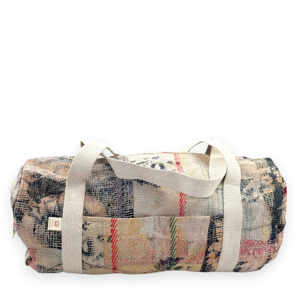 Sac week-end femme Kantha Bagru en coton artisanal vintage sac de voyage bohème Maison Bahan