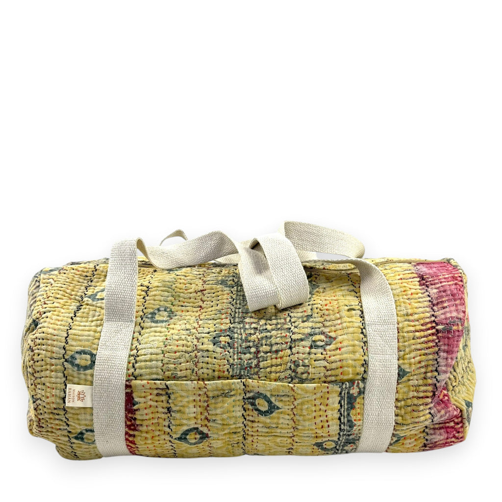 Sac week-end femme Kantha Bagru en coton artisanal vintage sac de voyage bohème Maison Bahan