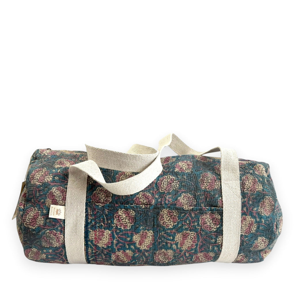Sac week-end femme Kantha Bagru en coton artisanal vintage sac de voyage bohème Maison Bahan