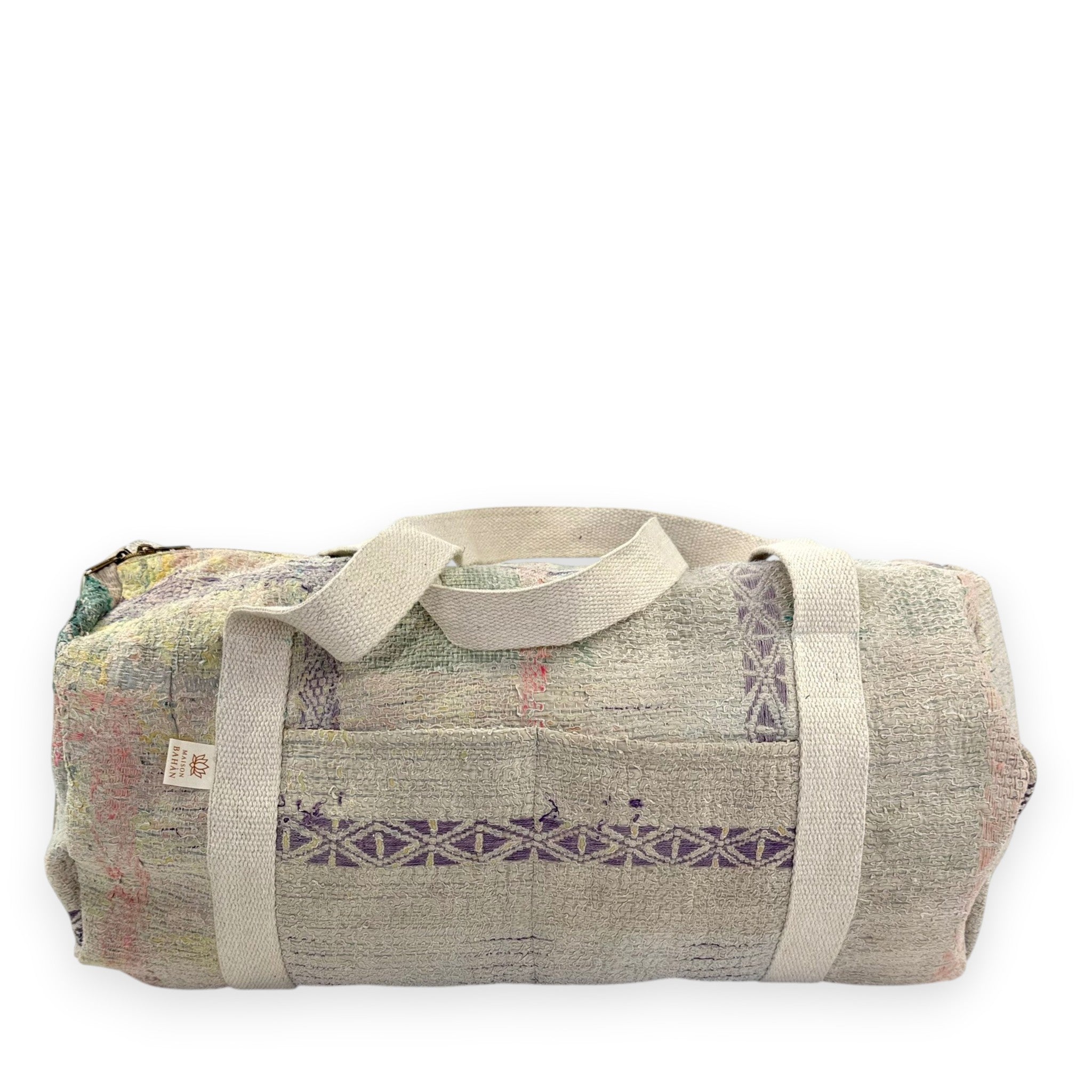 Sac week-end femme Kantha Bagru en coton artisanal vintage sac de voyage bohème Maison Bahan
