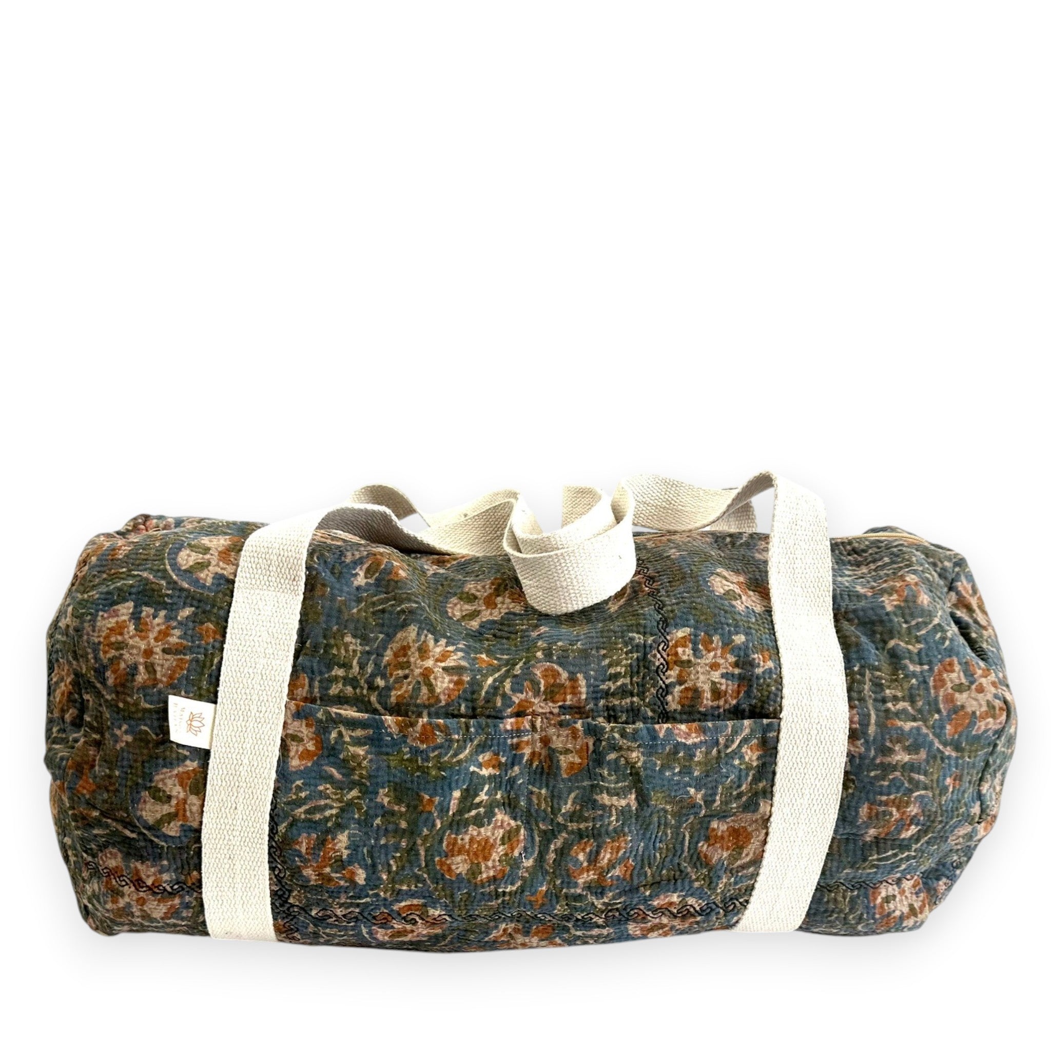 Sac week-end femme Kantha Bagru en coton artisanal vintage sac de voyage bohème Maison Bahan