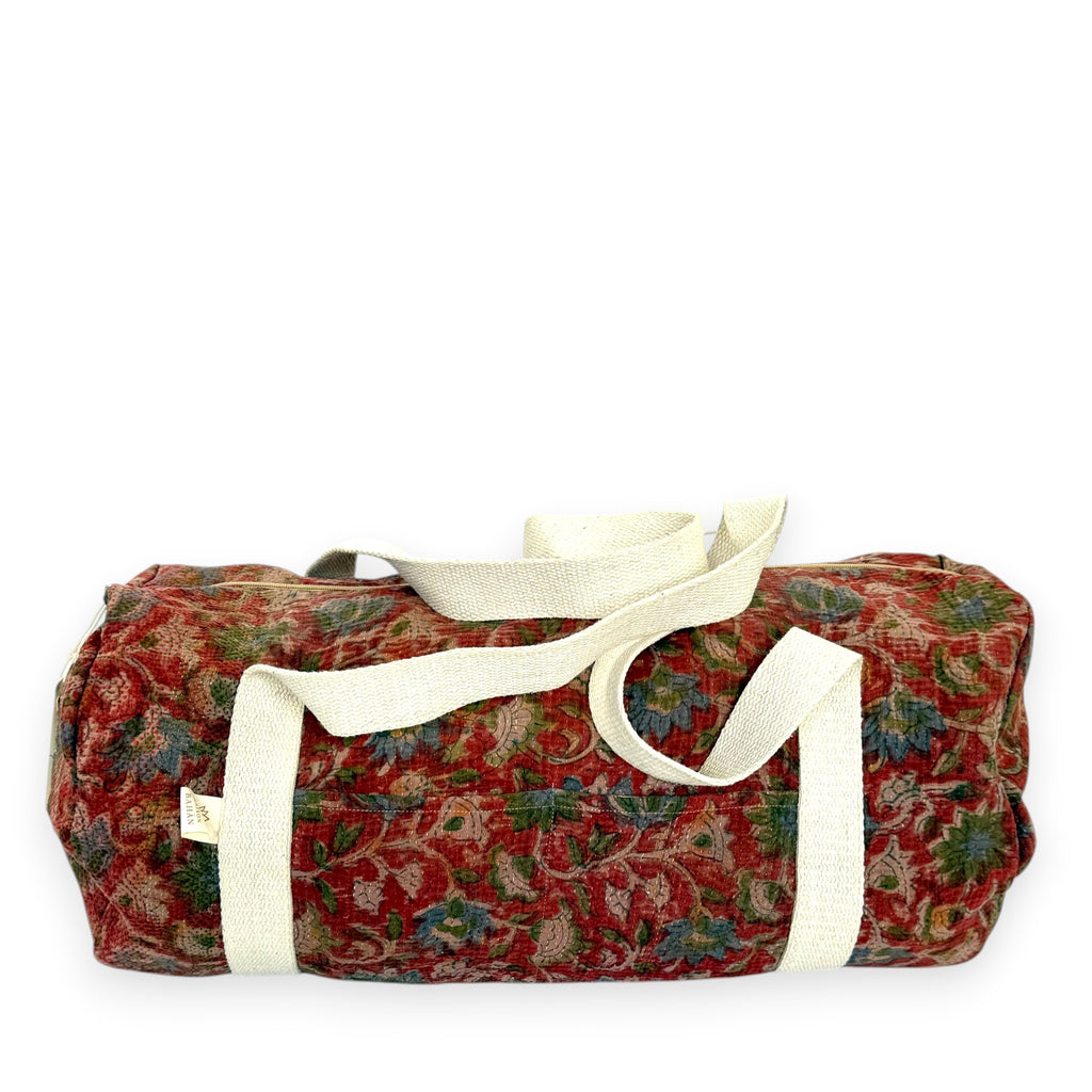Sac week-end femme Kantha Bagru en coton artisanal vintage sac de voyage bohème Maison Bahan