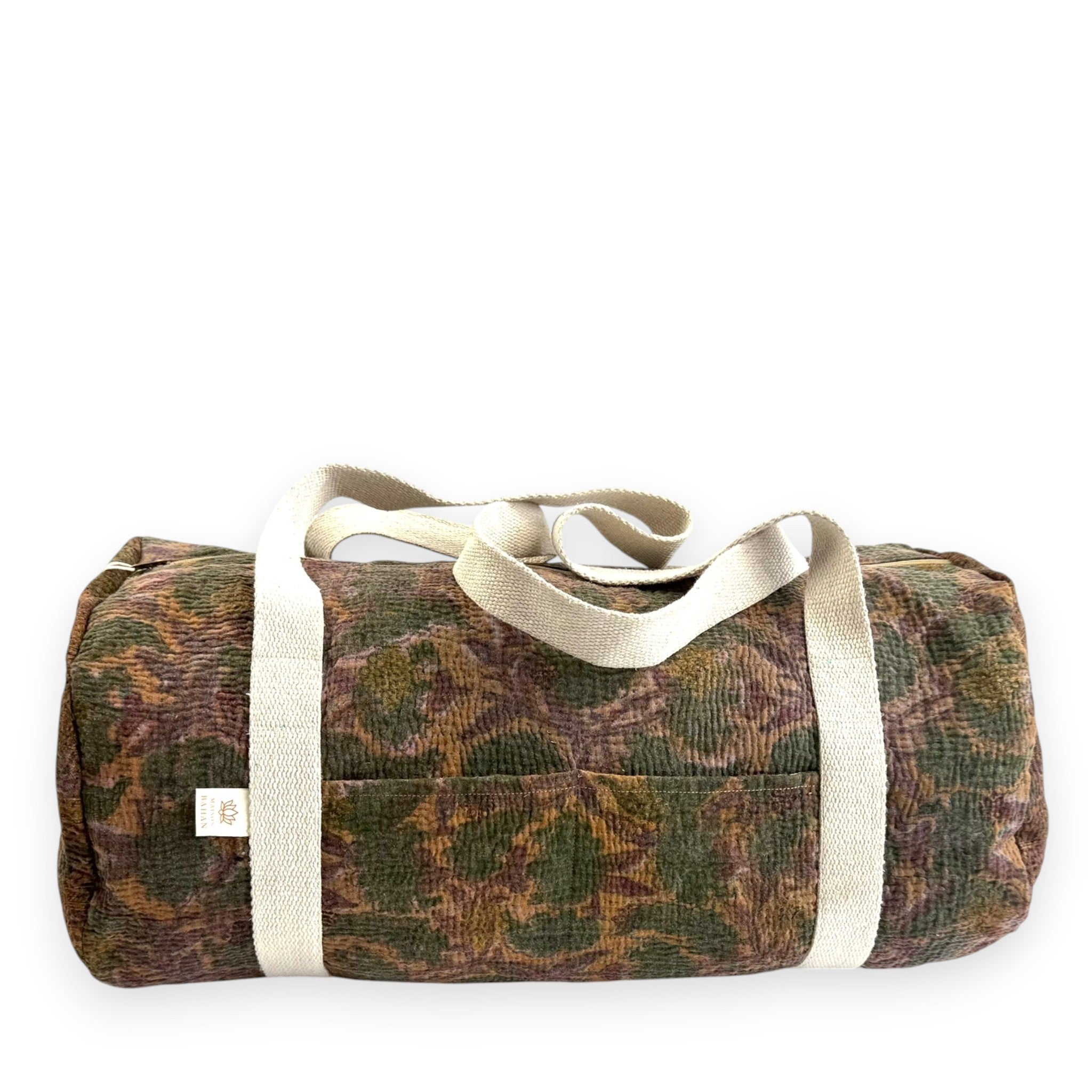 Sac week-end femme Kantha Bagru en coton artisanal vintage sac de voyage bohème Maison Bahan