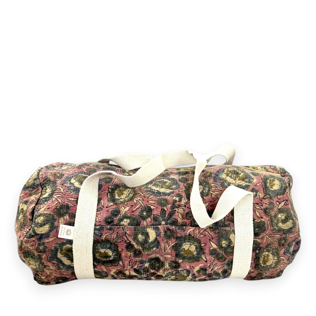 Sac week-end femme Kantha Bagru en coton artisanal vintage sac de voyage bohème Maison Bahan