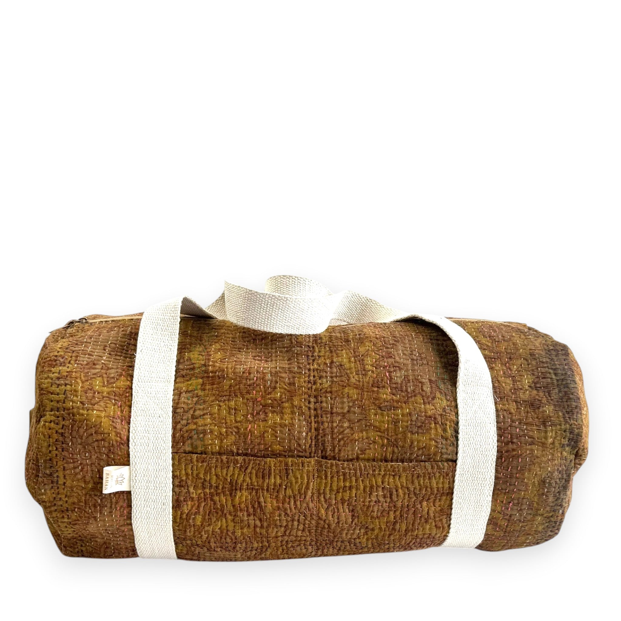 Sac week-end femme Kantha Bagru en coton artisanal vintage sac de voyage bohème Maison Bahan