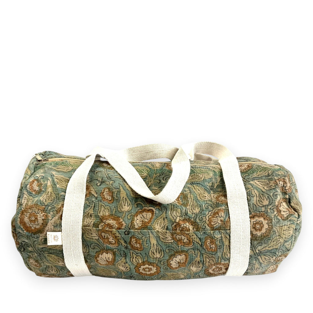 Sac week-end femme Kantha Bagru en coton artisanal vintage sac de voyage bohème Maison Bahan