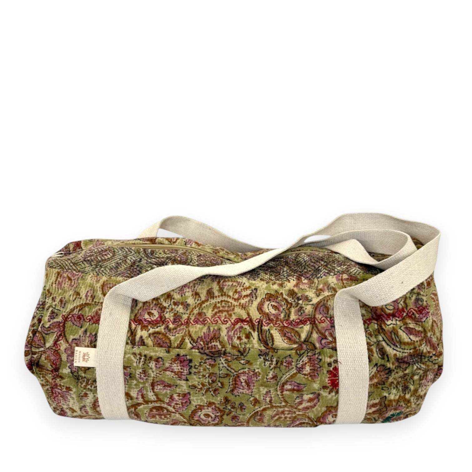Sac week-end femme Kantha Bagru en coton artisanal vintage sac de voyage bohème Maison Bahan