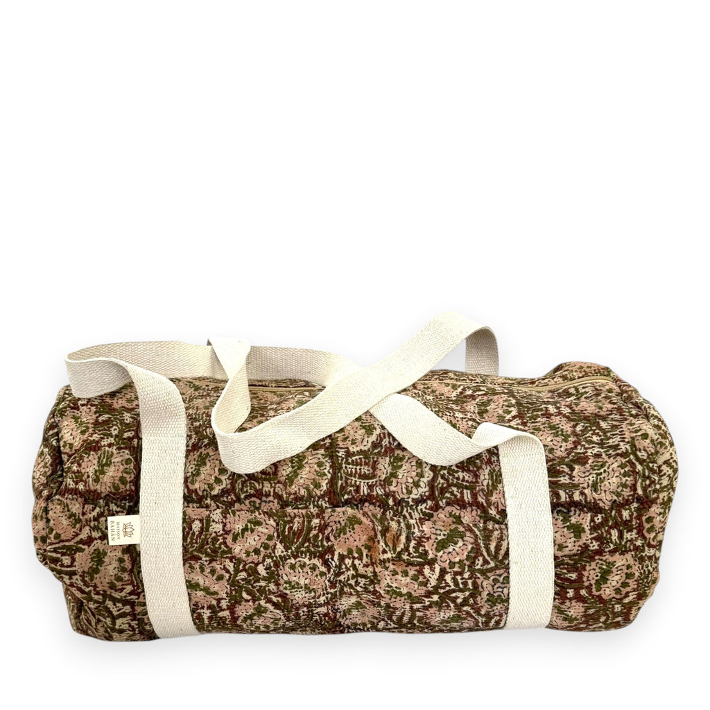 Sac week-end femme Kantha Bagru en coton artisanal vintage sac de voyage bohème Maison Bahan
