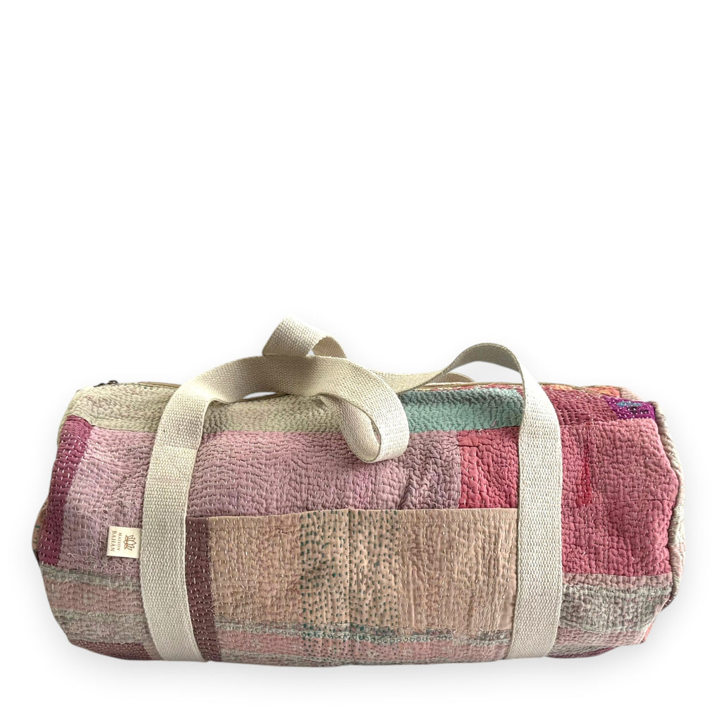 Sac week-end femme Kantha Bagru en coton artisanal vintage sac de voyage bohème Maison Bahan