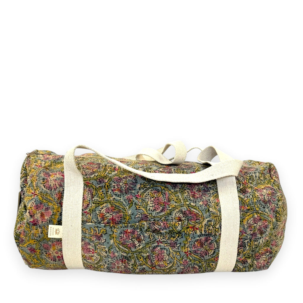Sac week-end femme Kantha Bagru en coton artisanal vintage sac de voyage bohème Maison Bahan