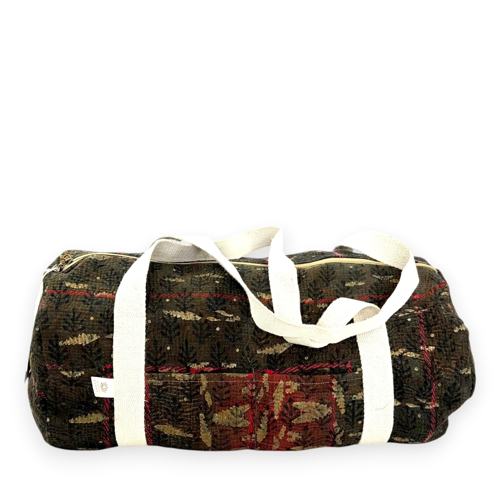 Sac week-end femme Kantha Bagru en coton artisanal vintage sac de voyage bohème Maison Bahan