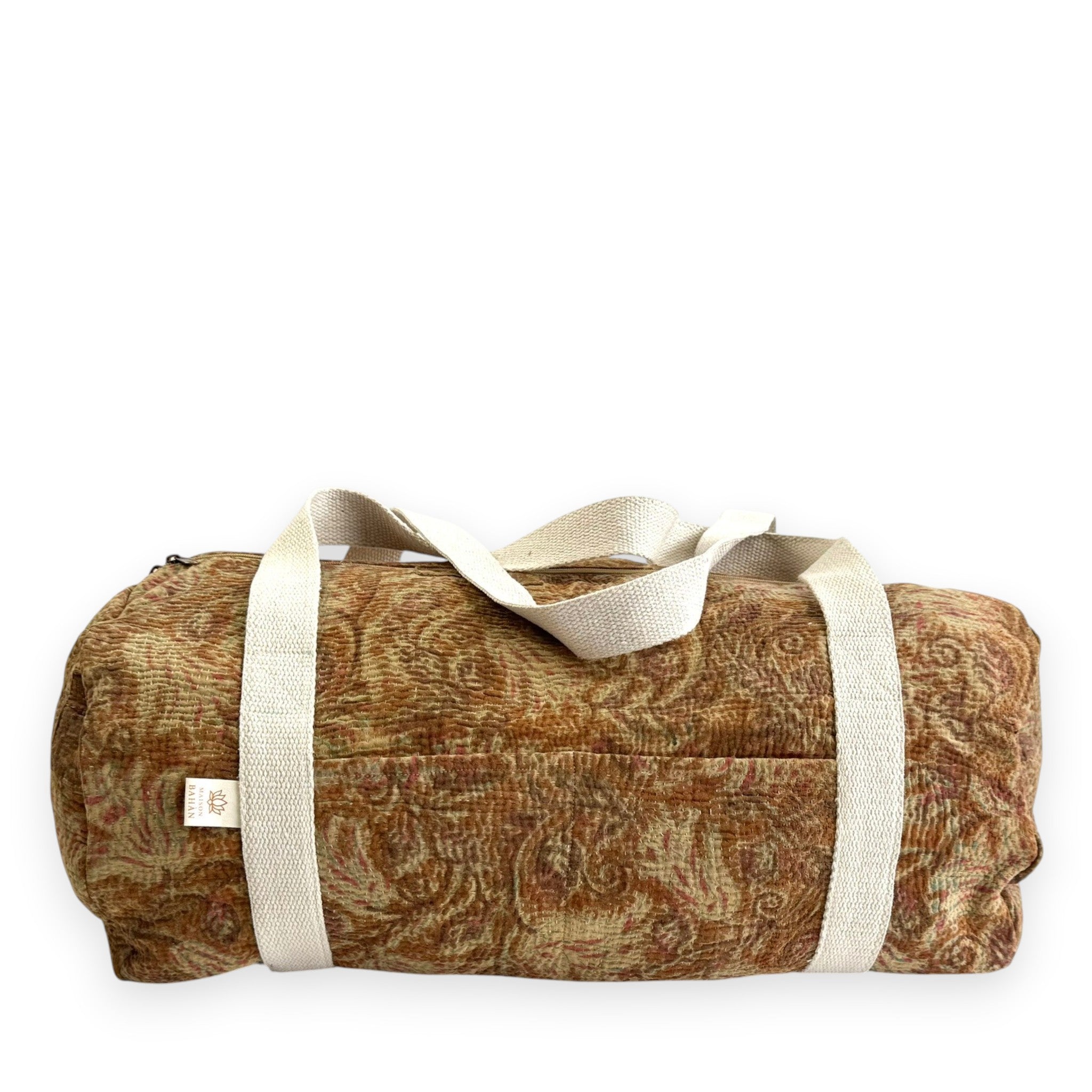 Sac week-end femme Kantha Bagru en coton artisanal vintage sac de voyage bohème Maison Bahan