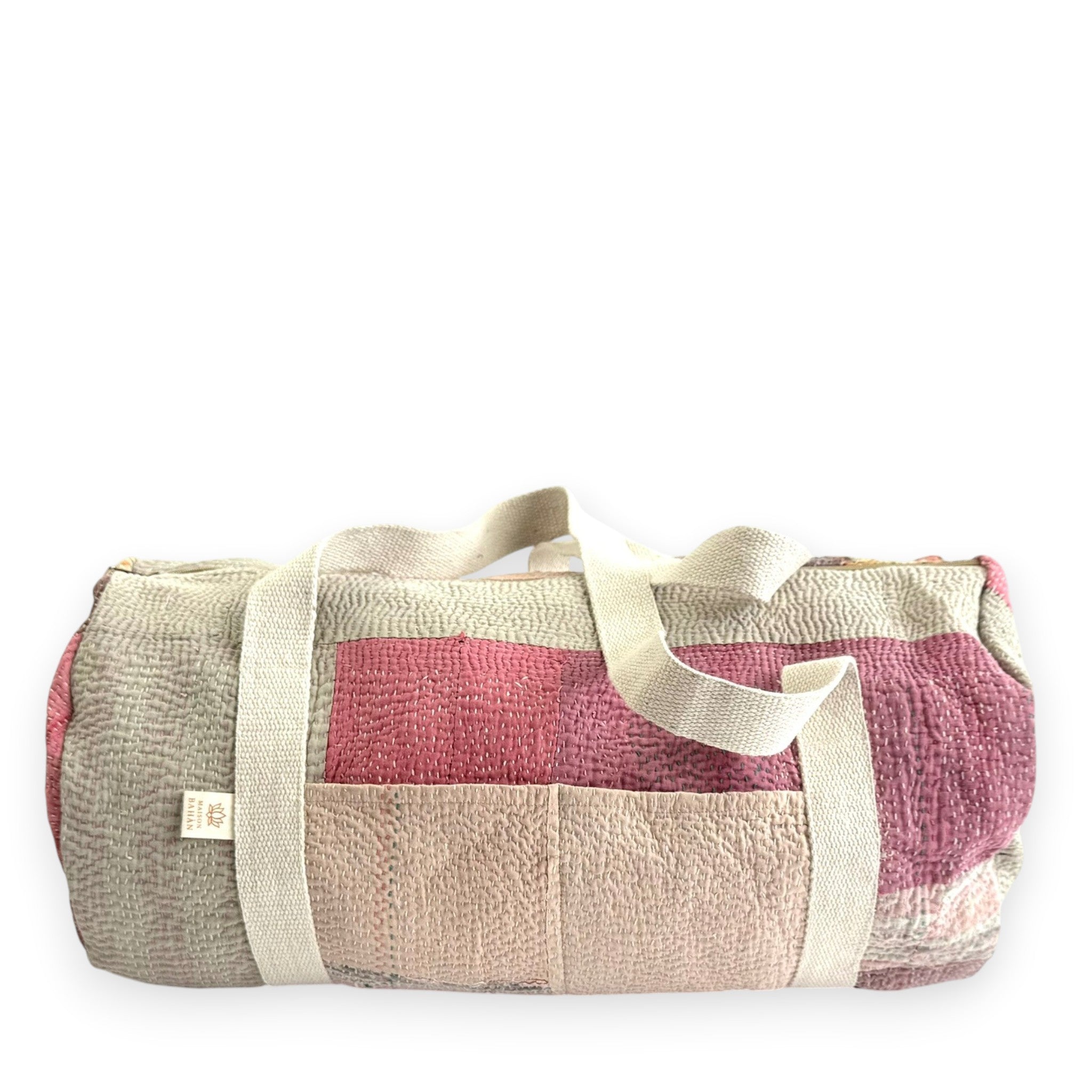 Sac week-end femme Kantha Bagru en coton artisanal vintage sac de voyage bohème Maison Bahan