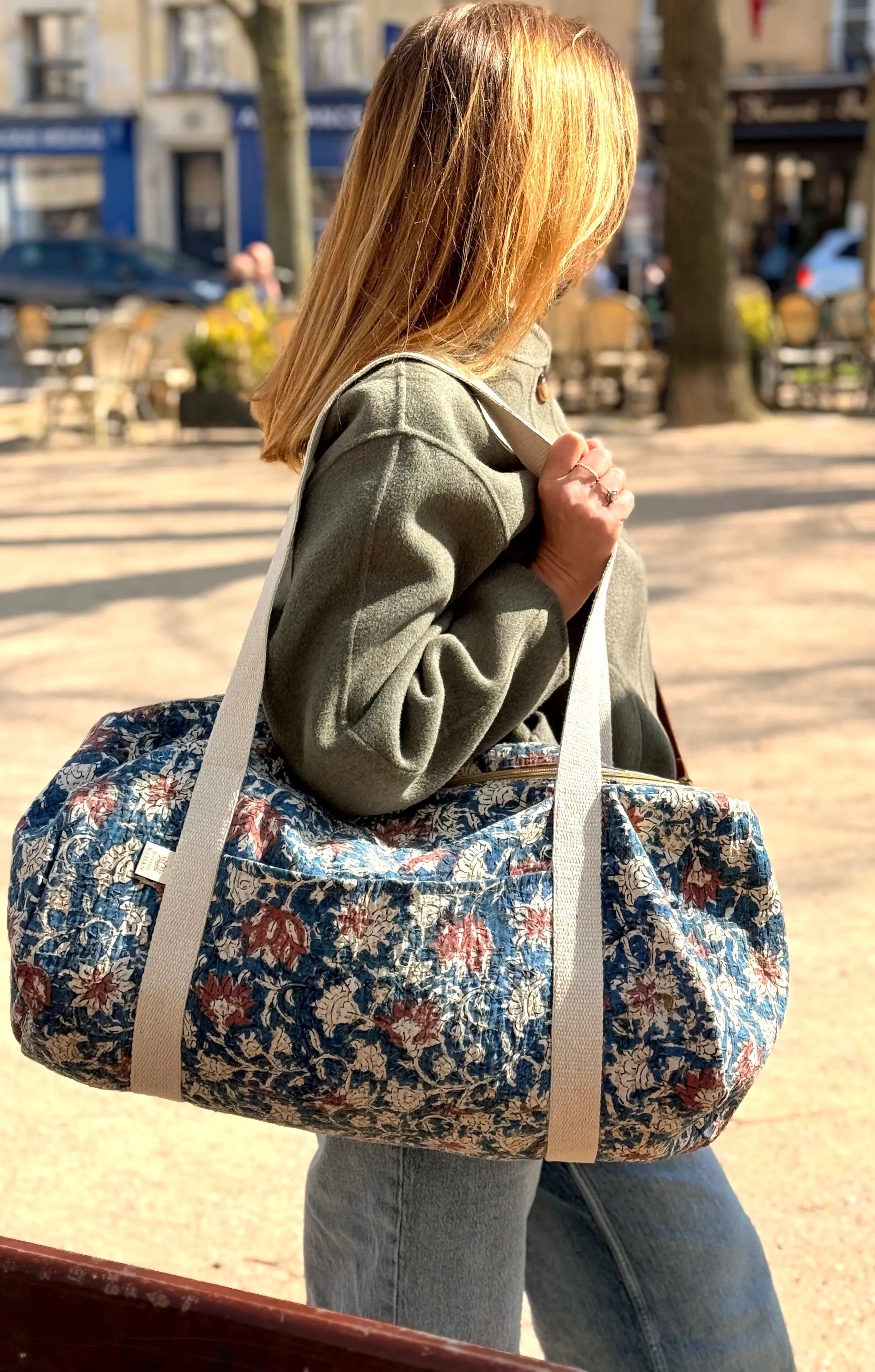 Sac Week-end en Tissu Indien Kantha Aegon