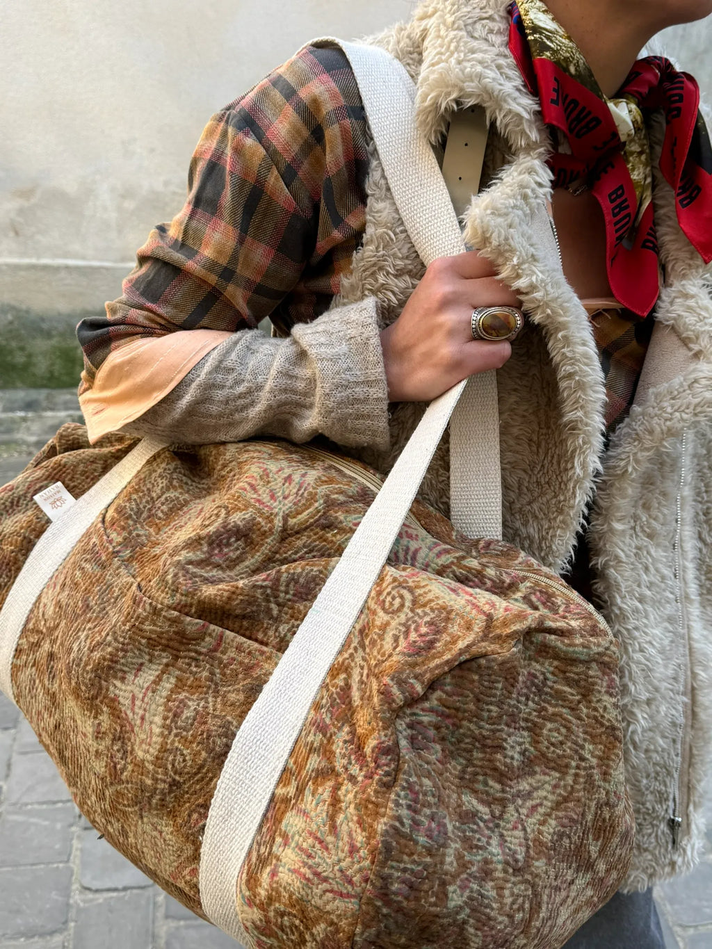 Sac Week-end en Tissu Indien Kantha Adrian