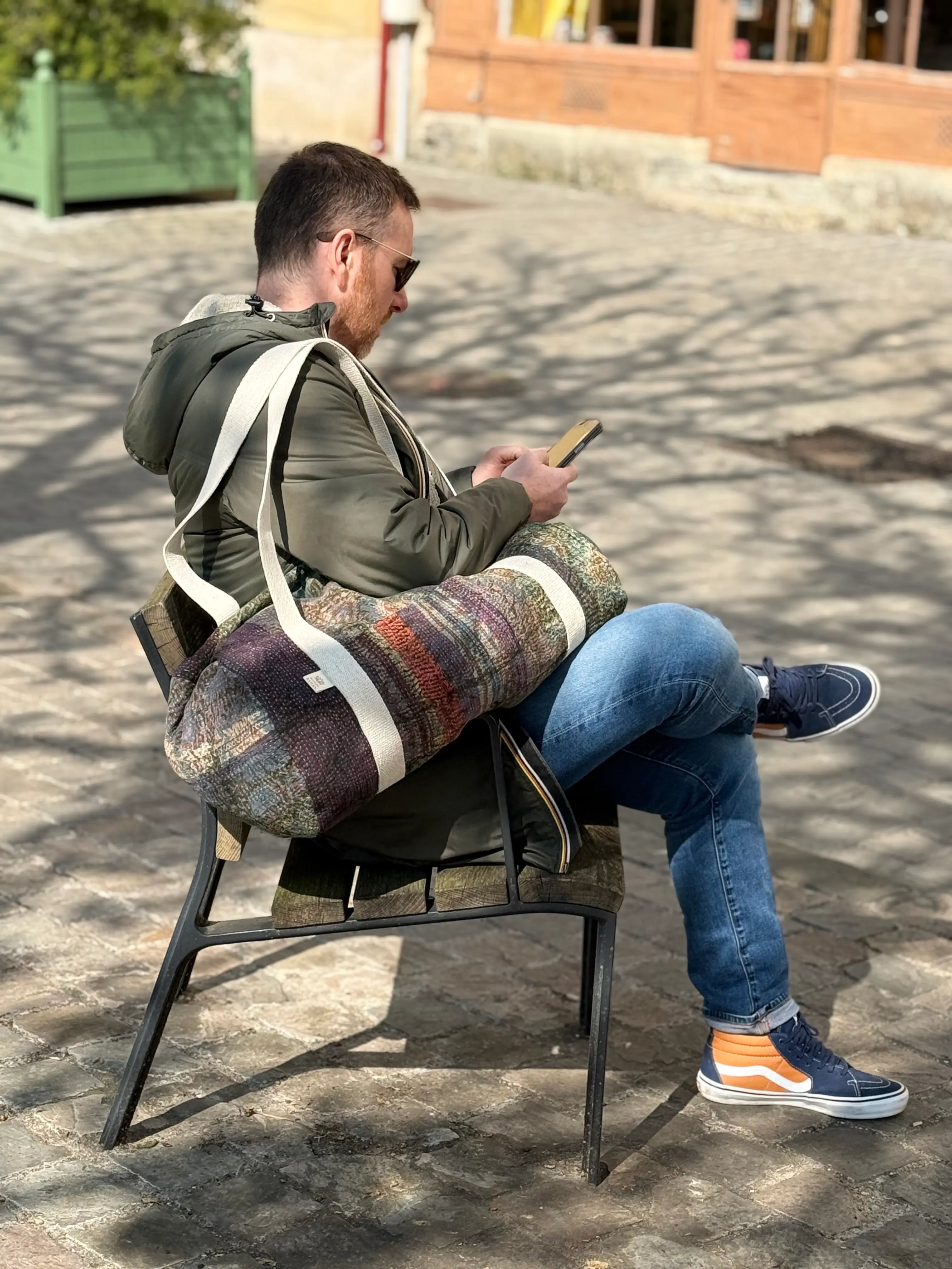 Sac Week-end en Tissu Indien Kantha Amon