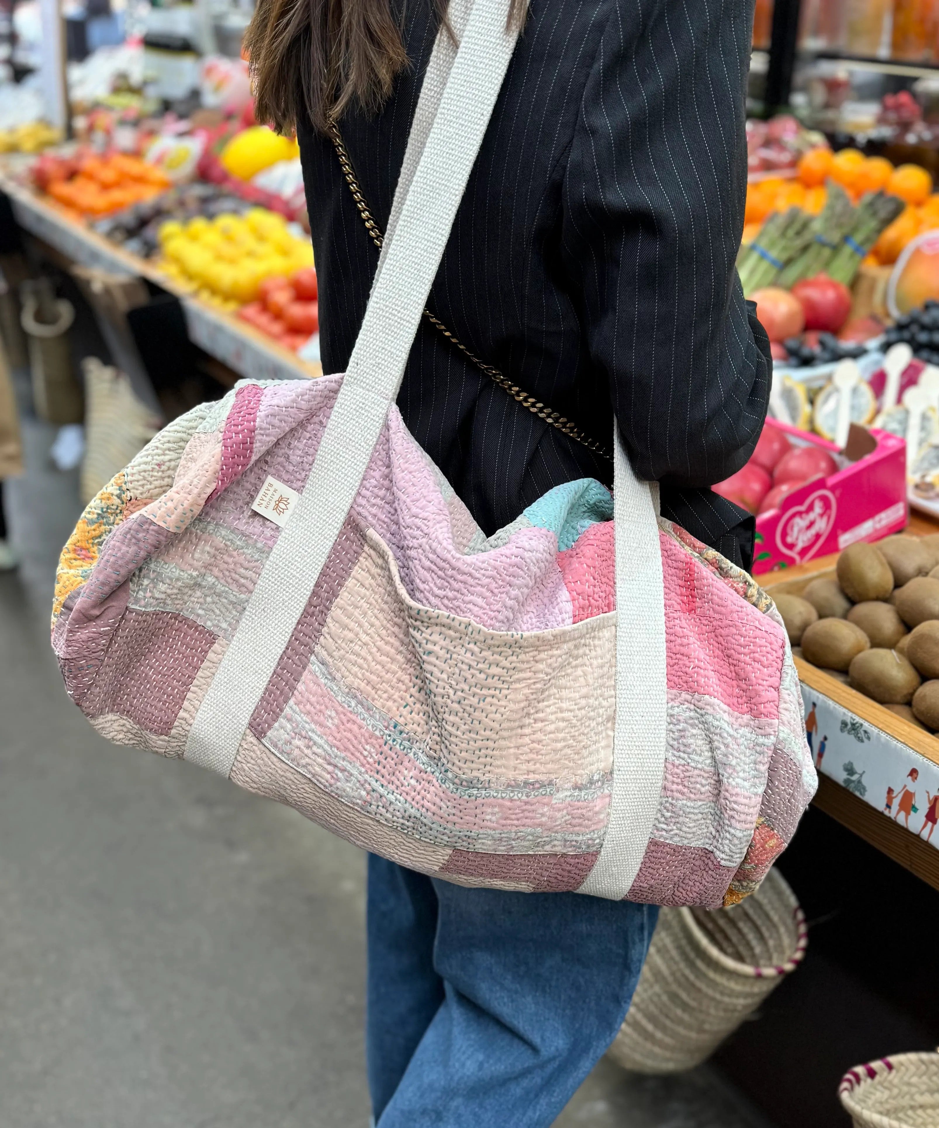 Sac Week-end en Tissu Indien Kantha Anton
