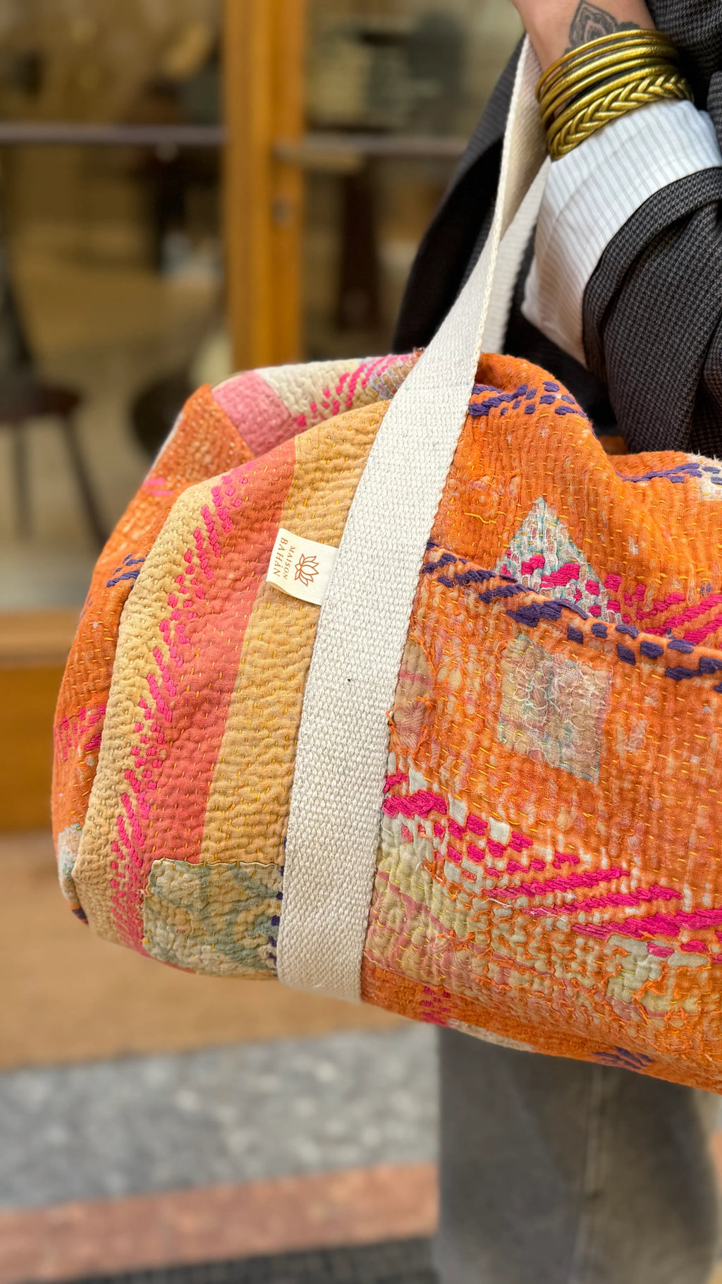 Sac Week-end en Tissu Indien Kantha Aven