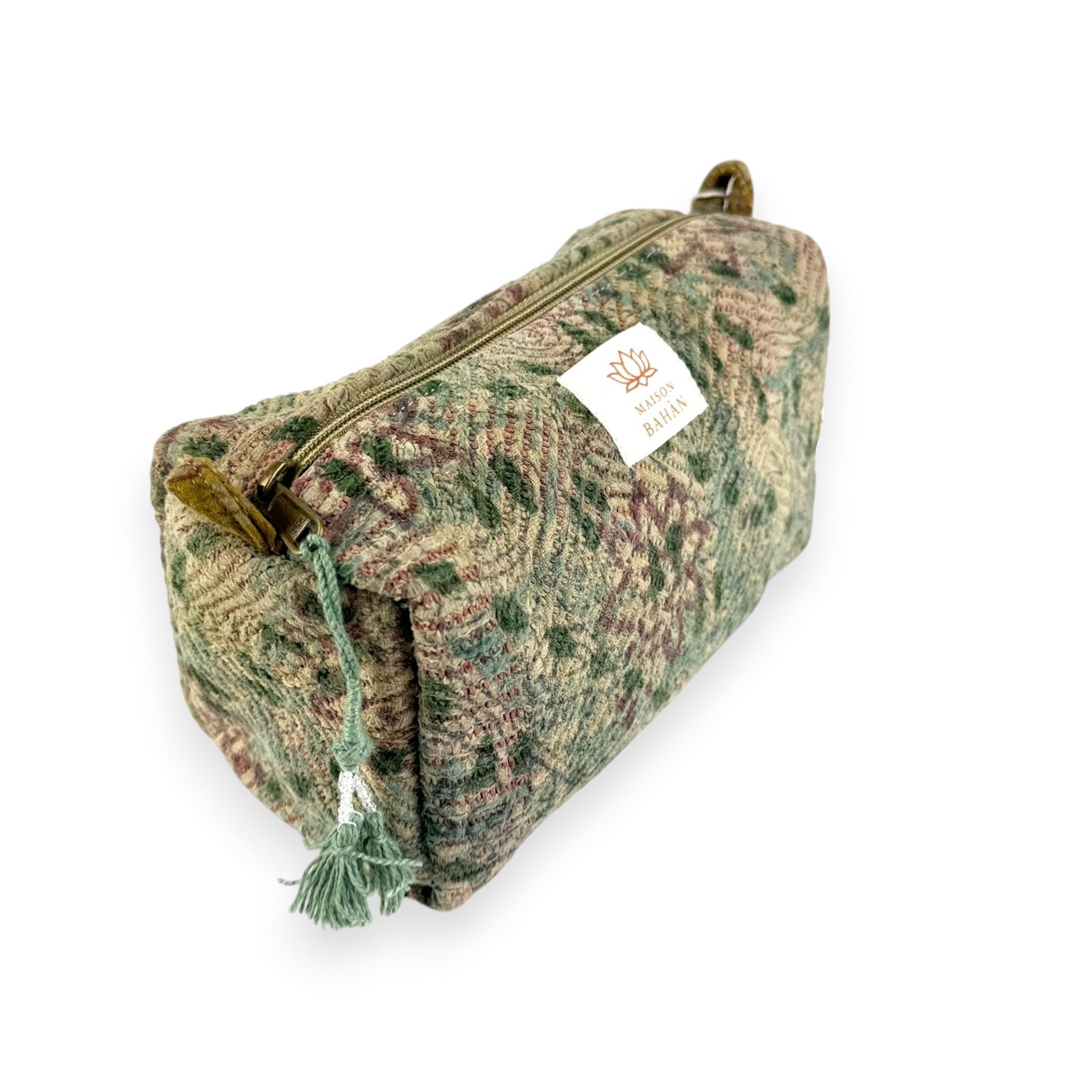 Trousse toilette maquillage Kantha Bagru en coton artisanal vintage accessoire yoga bohème femme Maison Bahan