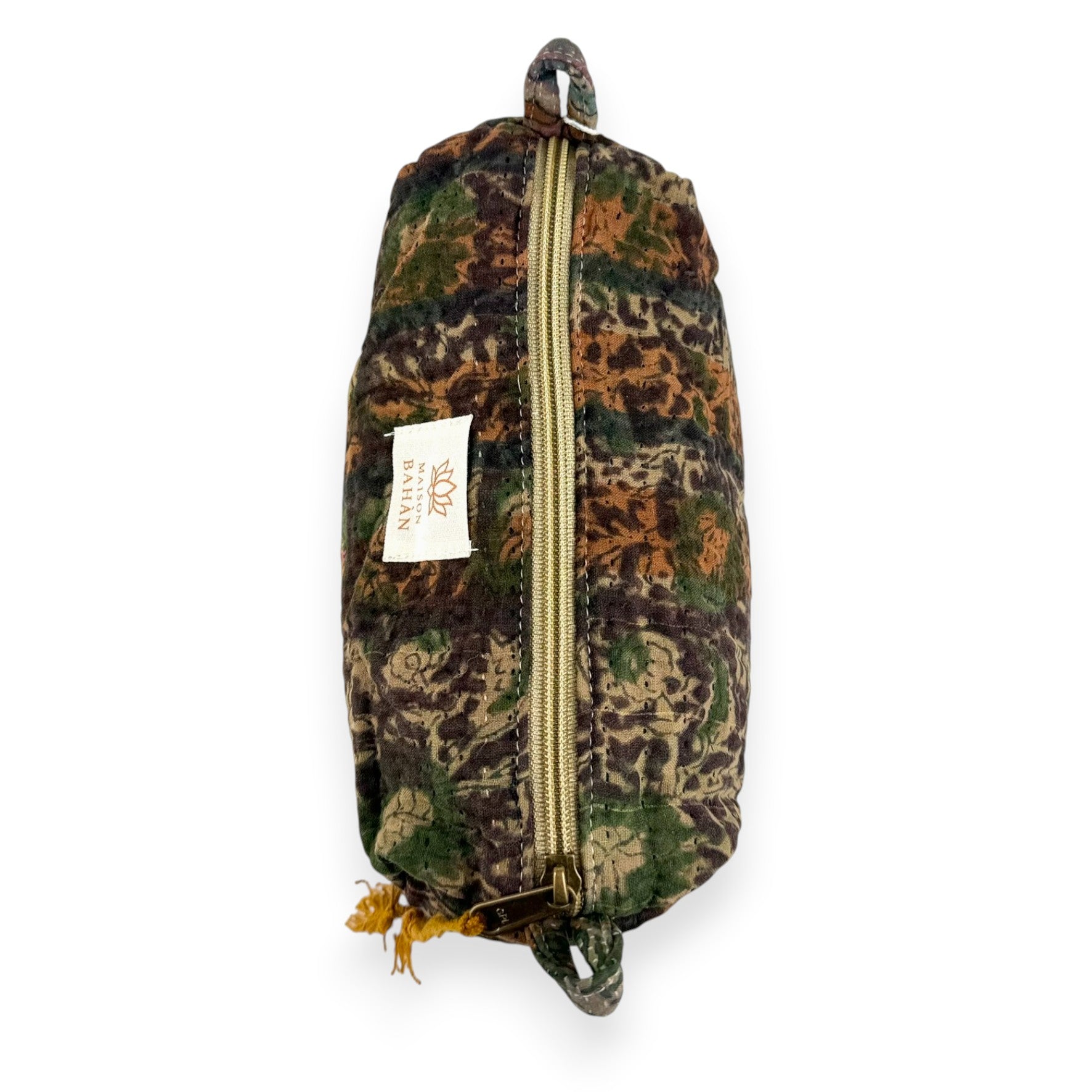 Trousse toilette maquillage Kantha Bagru en coton artisanal vintage accessoire yoga bohème femme Maison Bahan