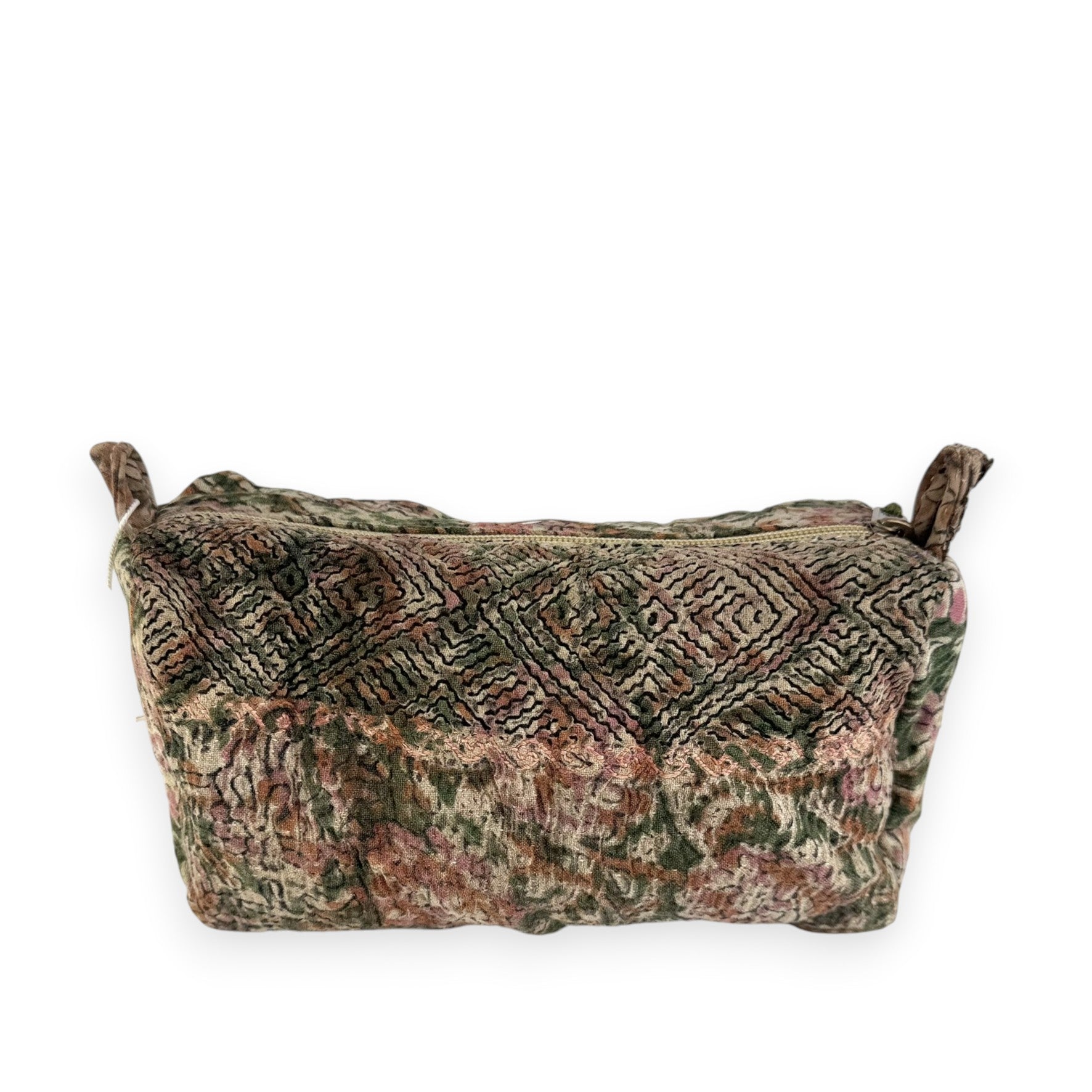 Trousse toilette maquillage Kantha Bagru en coton artisanal vintage accessoire yoga bohème femme Maison Bahan