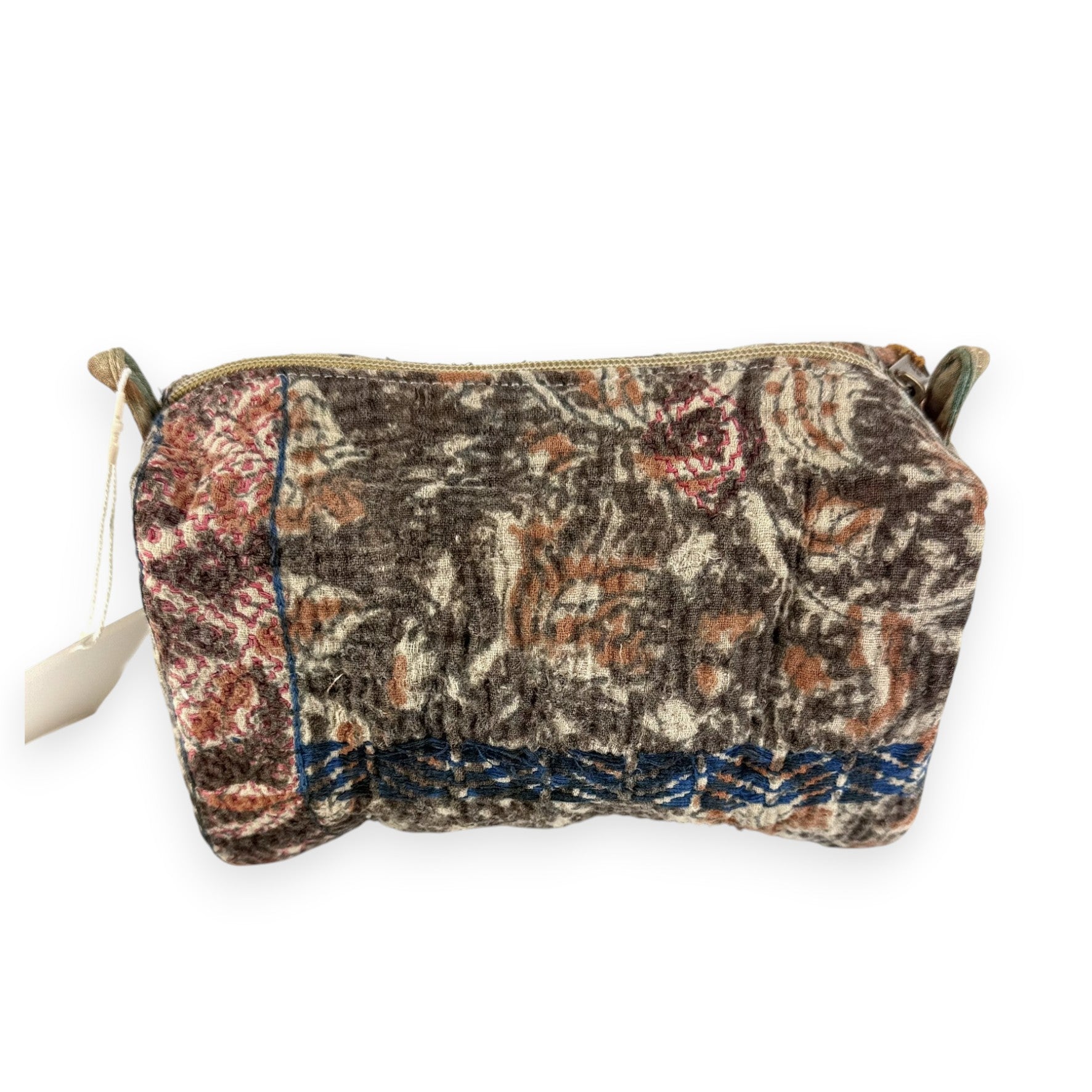 Trousse toilette maquillage Kantha Bagru en coton artisanal vintage accessoire yoga bohème femme Maison Bahan