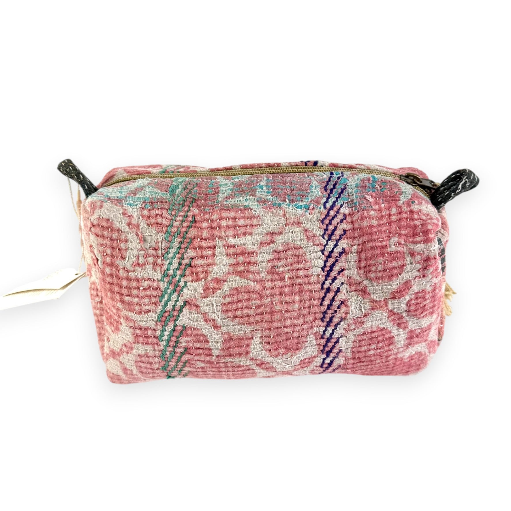 Trousse toilette maquillage Kantha Bagru en coton artisanal vintage accessoire yoga bohème femme Maison Bahan