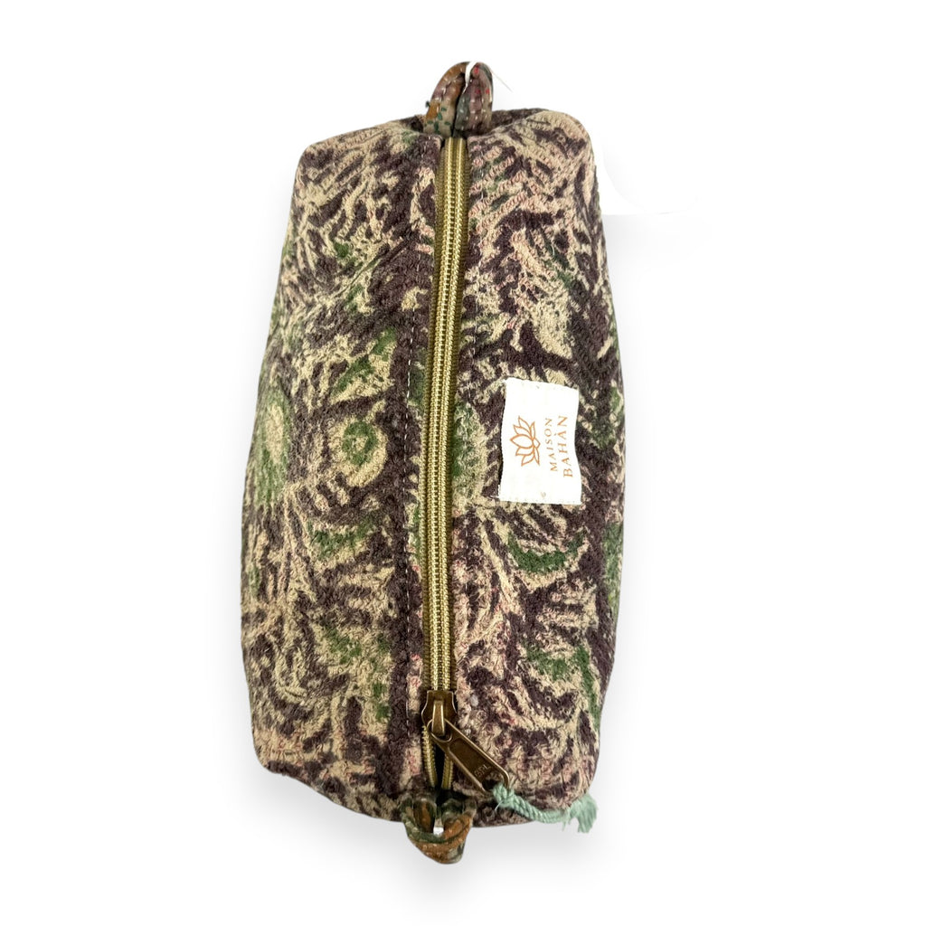 Trousse toilette maquillage Kantha Bagru en coton artisanal vintage accessoire yoga bohème femme Maison Bahan