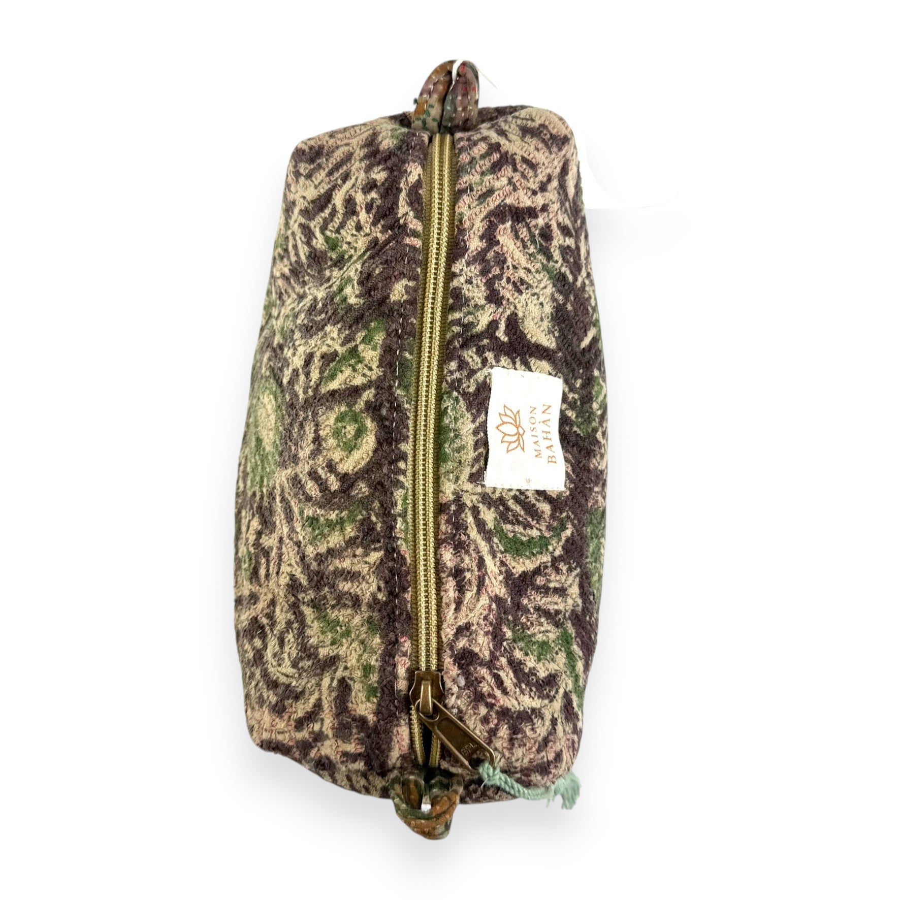 Trousse toilette maquillage Kantha Bagru en coton artisanal vintage accessoire yoga bohème femme Maison Bahan