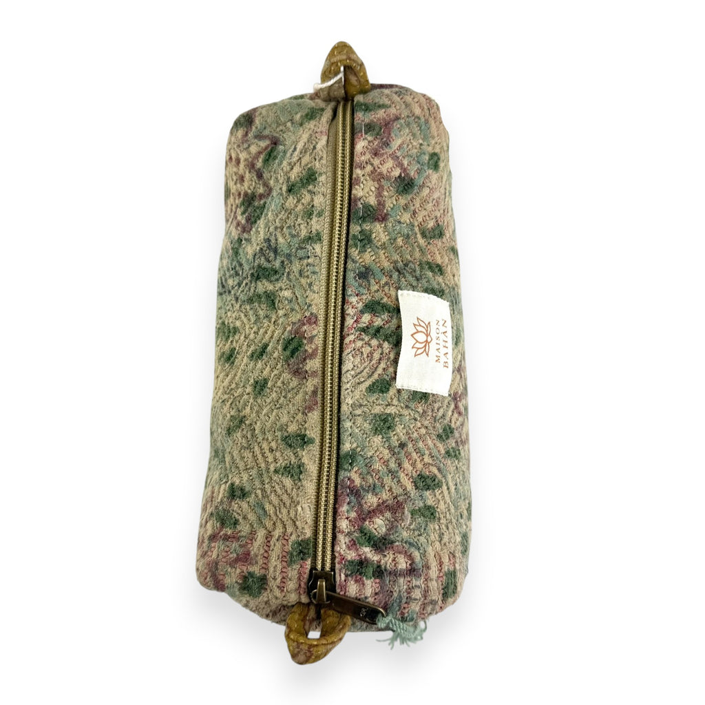 Trousse toilette maquillage Kantha Bagru en coton artisanal vintage accessoire yoga bohème femme Maison Bahan