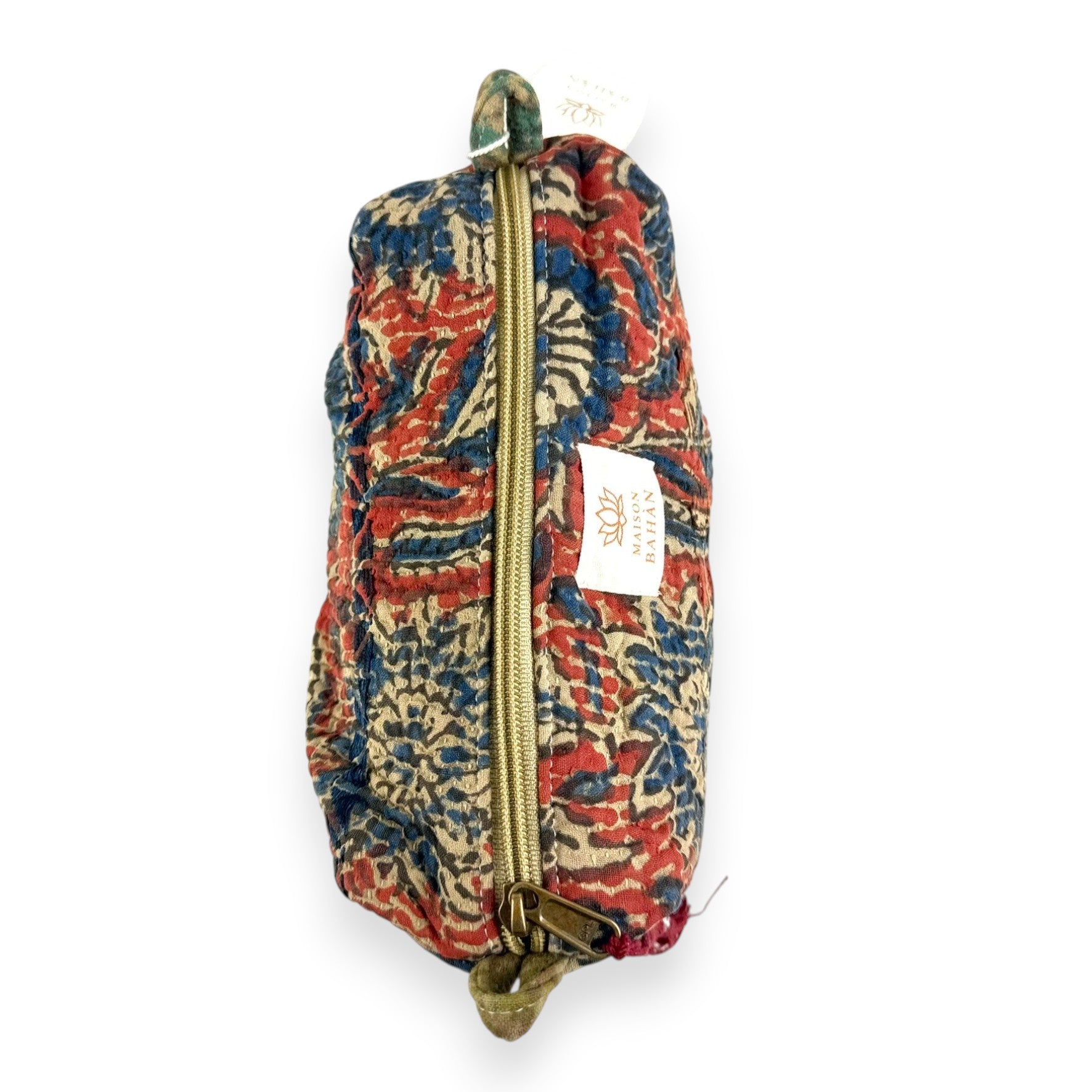 Trousse toilette maquillage Kantha Bagru en coton artisanal vintage accessoire yoga bohème femme Maison Bahan