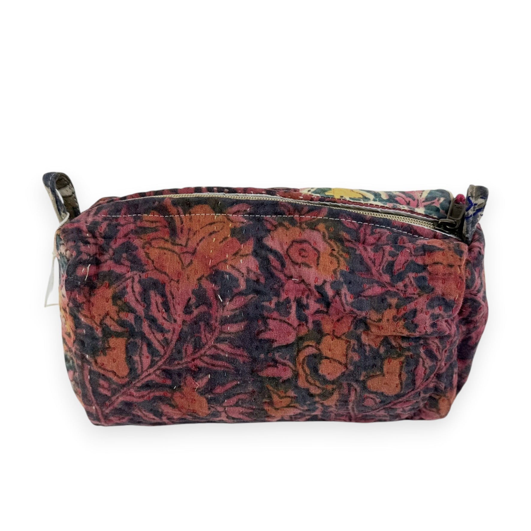 Trousse toilette maquillage Kantha Bagru en coton artisanal vintage accessoire yoga bohème femme Maison Bahan