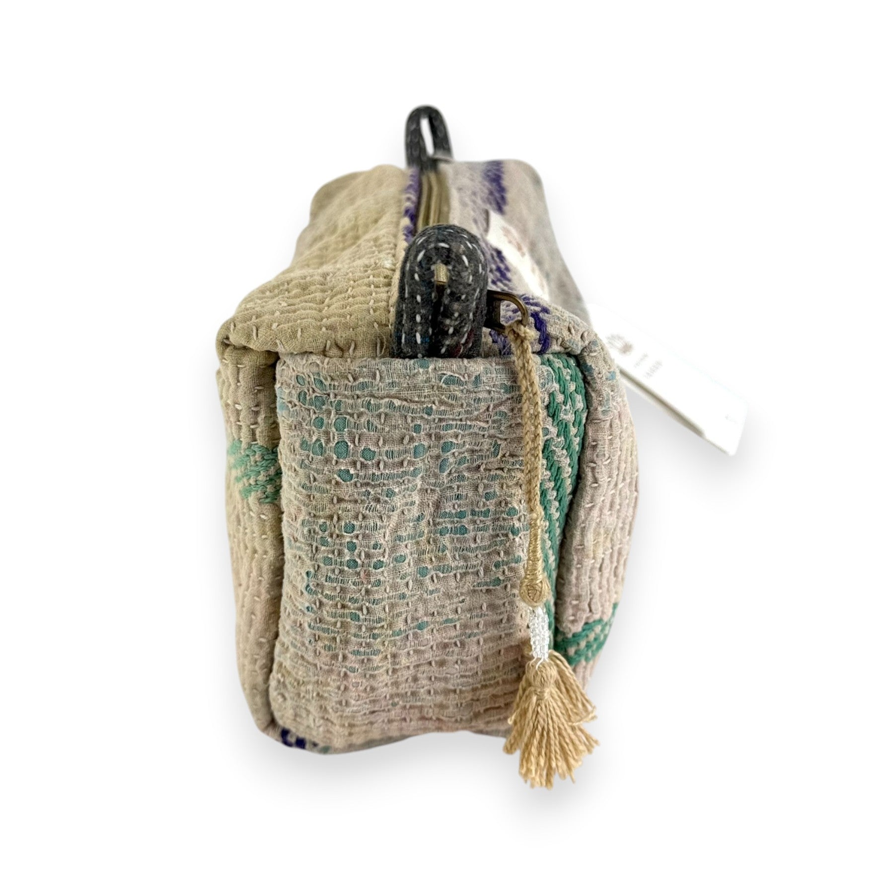 Trousse toilette maquillage Kantha Bagru en coton artisanal vintage accessoire yoga bohème femme Maison Bahan