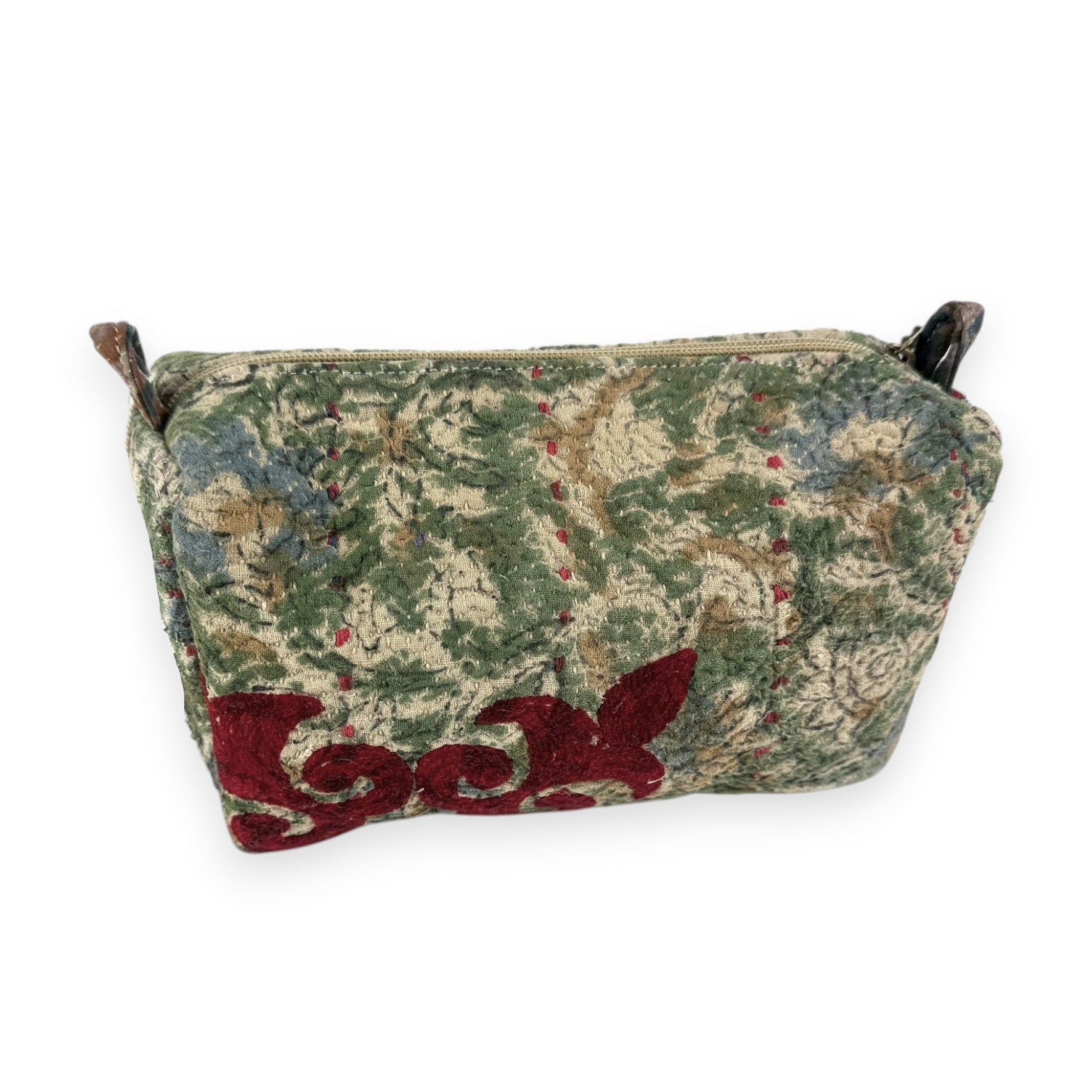 Trousse toilette maquillage Kantha Bagru en coton artisanal vintage accessoire yoga bohème femme Maison Bahan