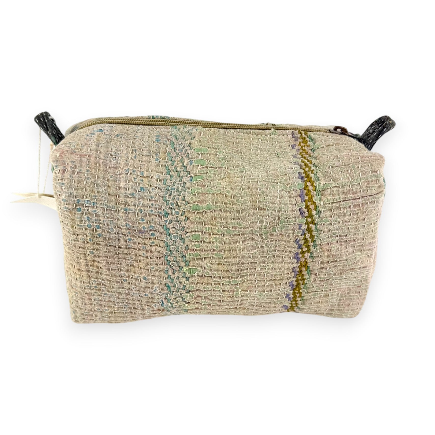 Trousse toilette maquillage Kantha Bagru en coton artisanal vintage accessoire yoga bohème femme Maison Bahan
