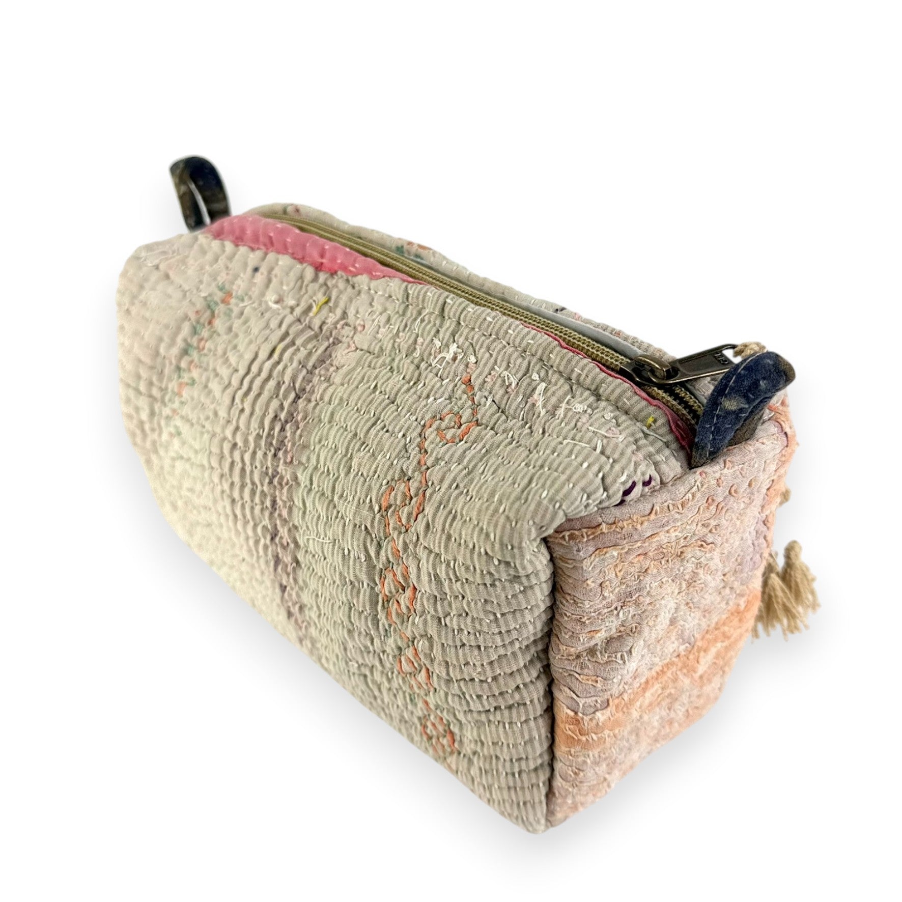 Trousse toilette maquillage Kantha Bagru en coton artisanal vintage accessoire yoga bohème femme Maison Bahan