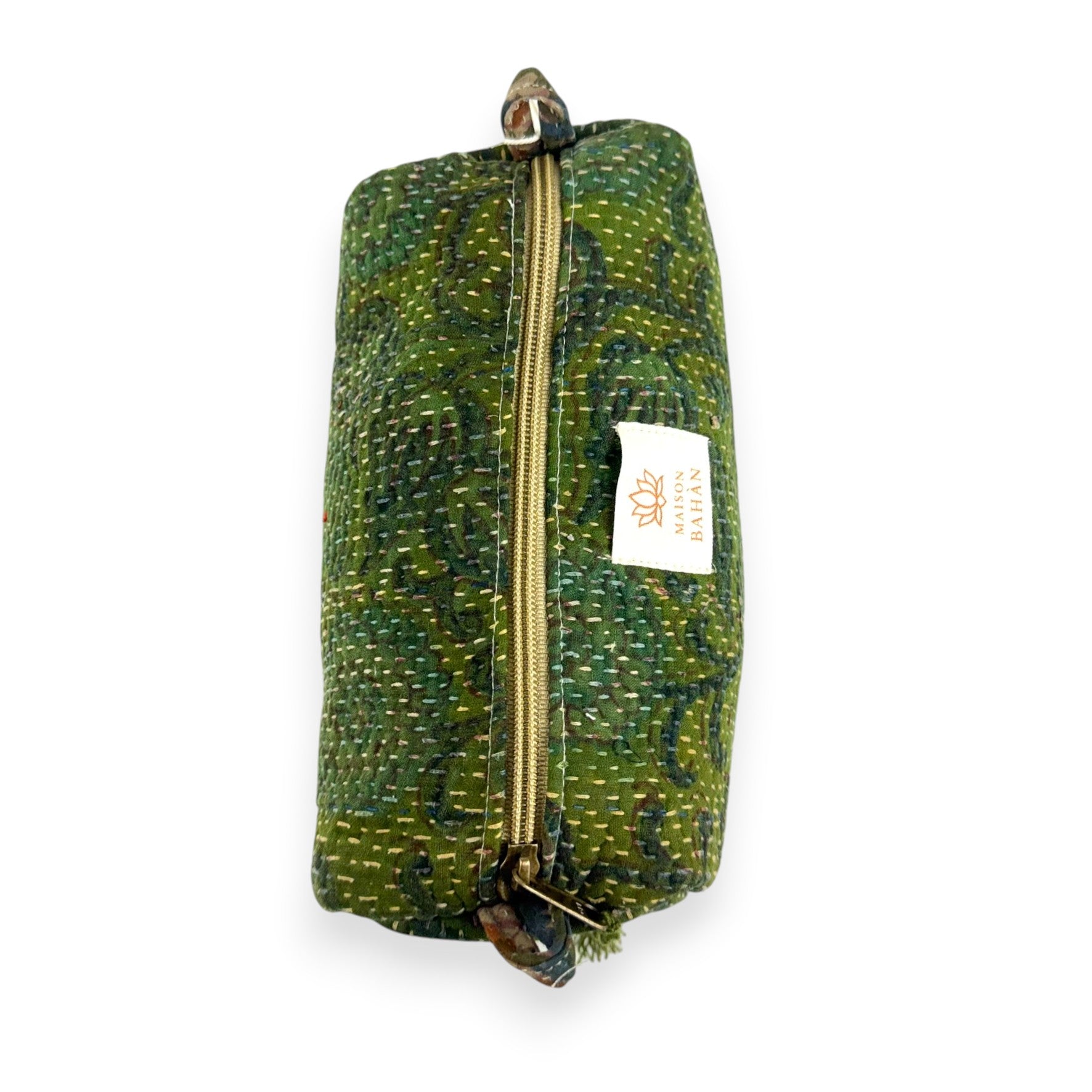 Trousse toilette maquillage Kantha Bagru en coton artisanal vintage accessoire yoga bohème femme Maison Bahan